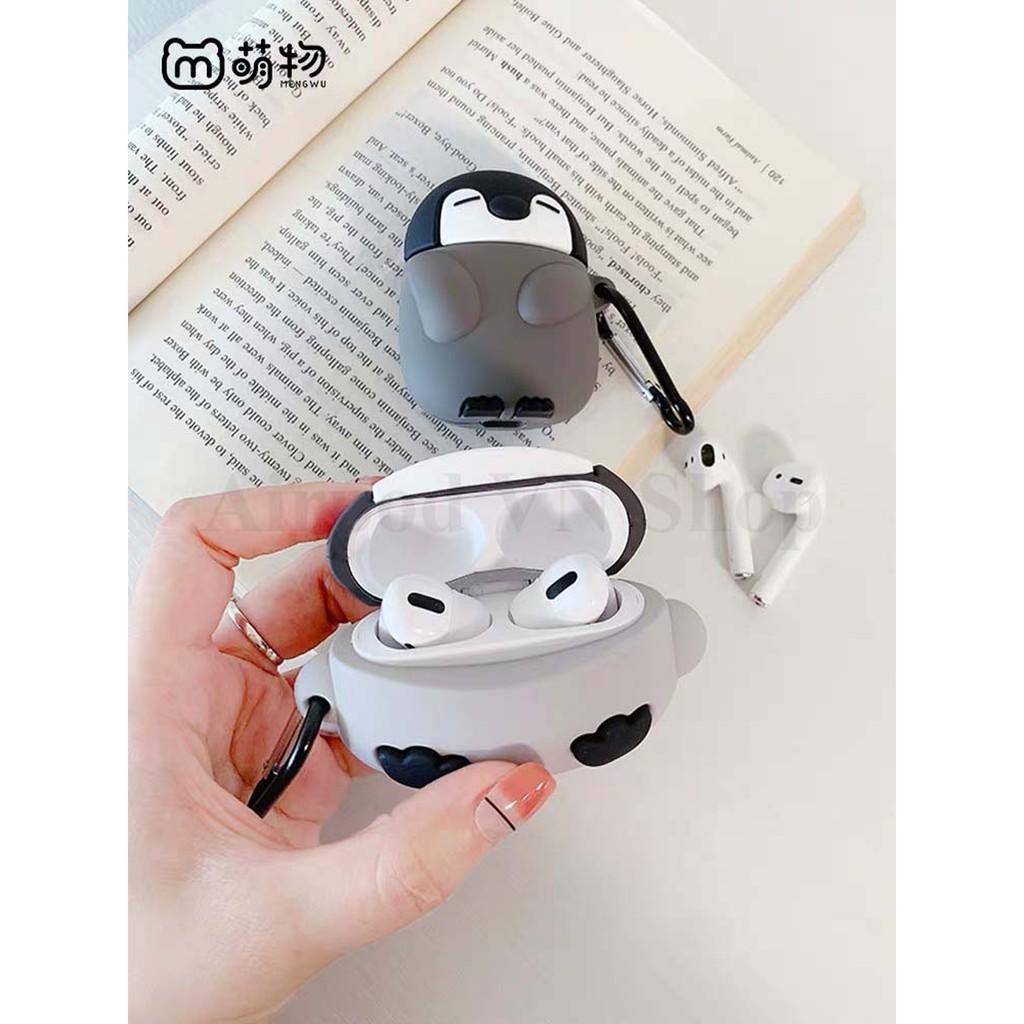 Bao Case Ốp dành cho Airpods 1-2, Airpods Pro chim cách cụt silicon 3D cao cấp