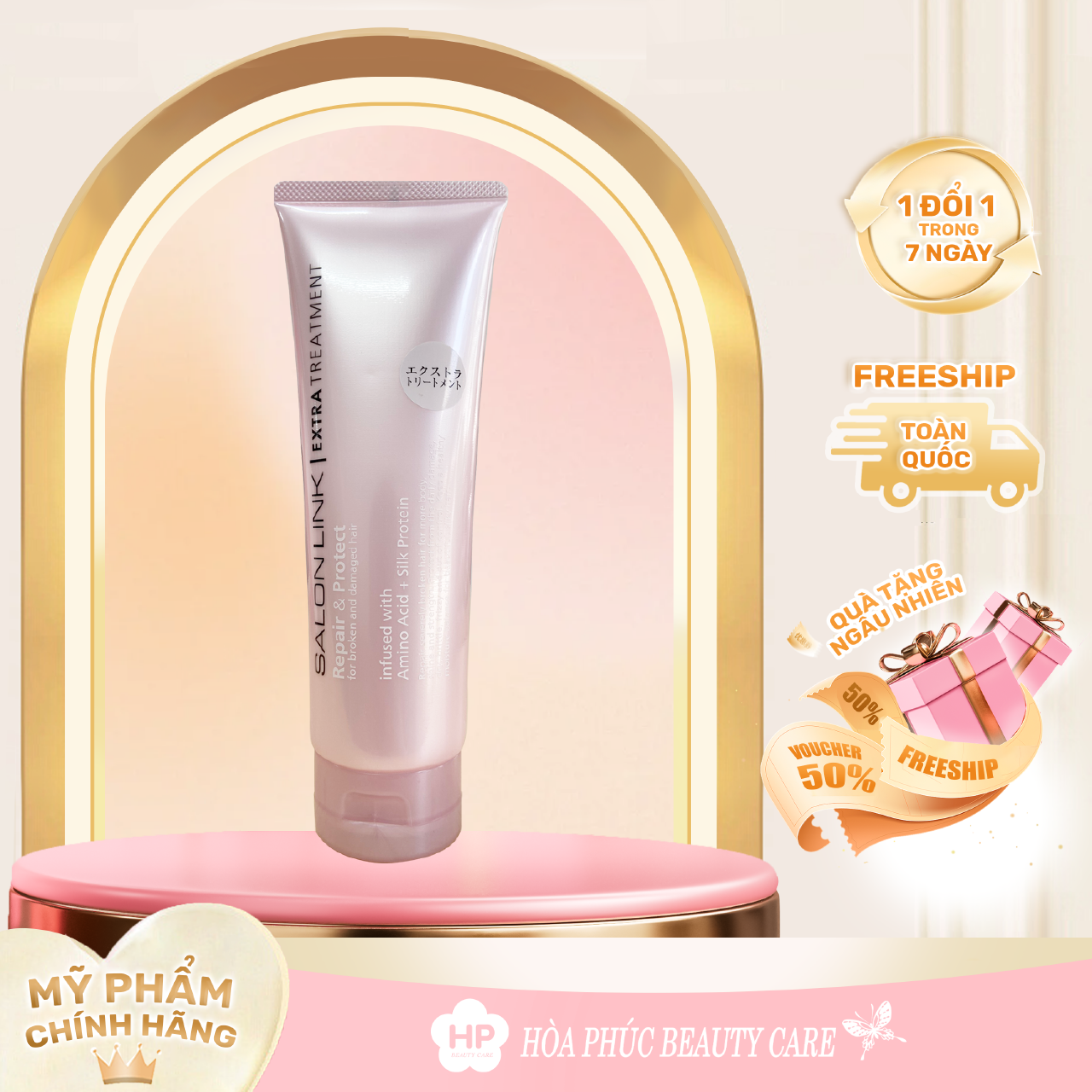 Dầu Xả Salon Link Extra Dưỡng Tóc Nhật Bản 1000ml (Màu Hồng Tím) - Dành Cho Mọi Loại Tóc - Không Gây Bết