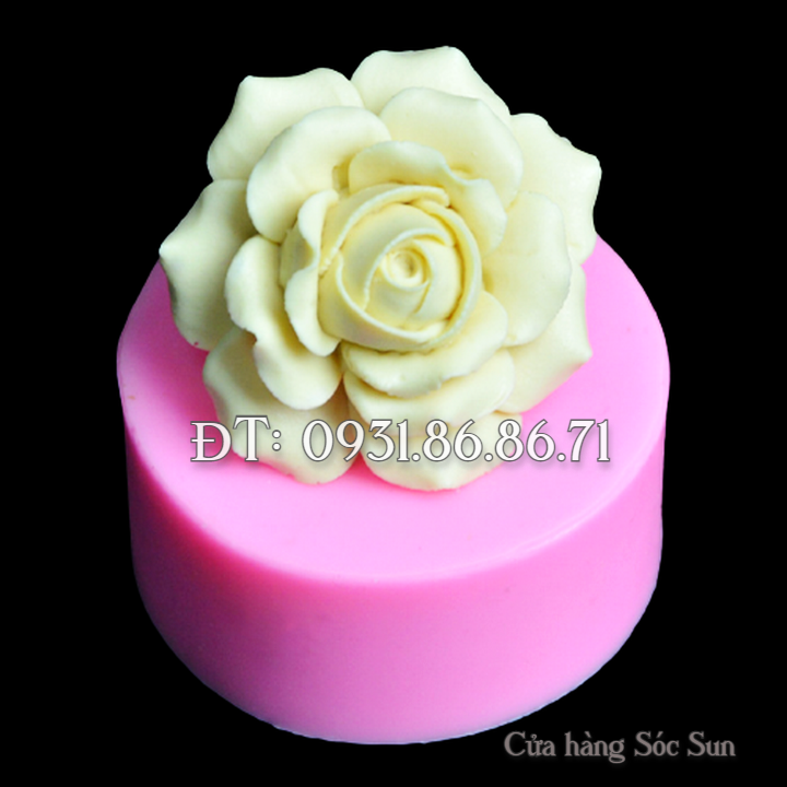Khuôn silicon hoa hồng cánh tim loại 7 cm - Mã số 1654