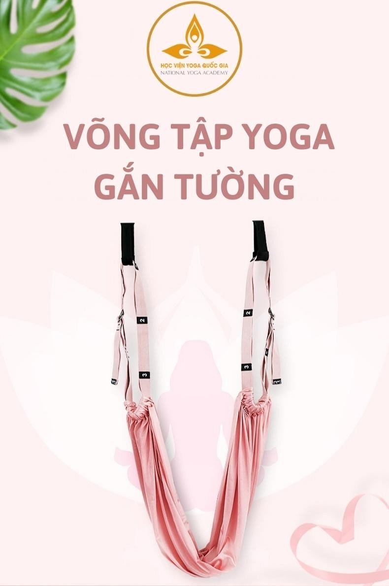 Bộ võng tập Yoga bay gắn tường bổ trợ cho các bài tập Yoga, chất liệu vải dù cao cấp, đầy đủ phụ kiện