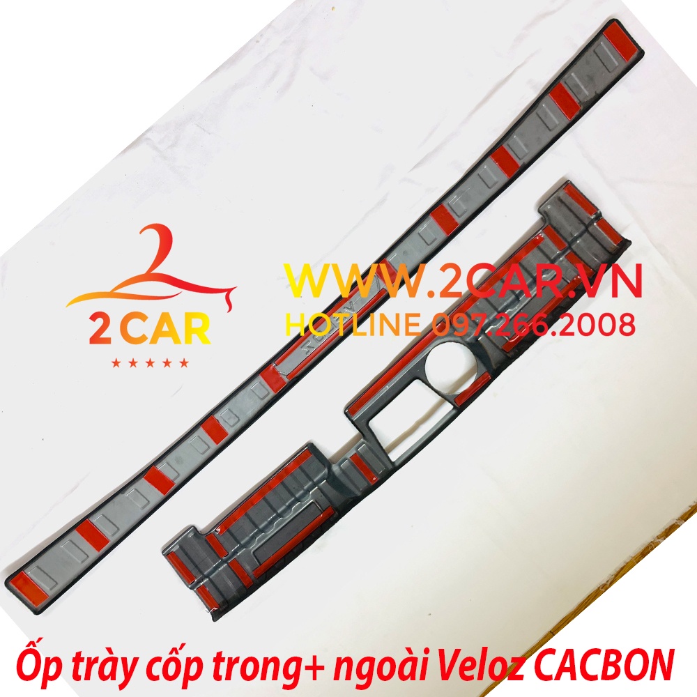 Ốp chống trầy cốp trong, ngoài xe TOYOTA VELOZ 2022-2023 chất liệu CACBON cao cấp