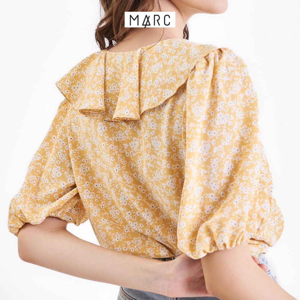 Áo kiểu form suông nữ MARC FASHION hoạ tiết cổ tim phối bèo FALH093422