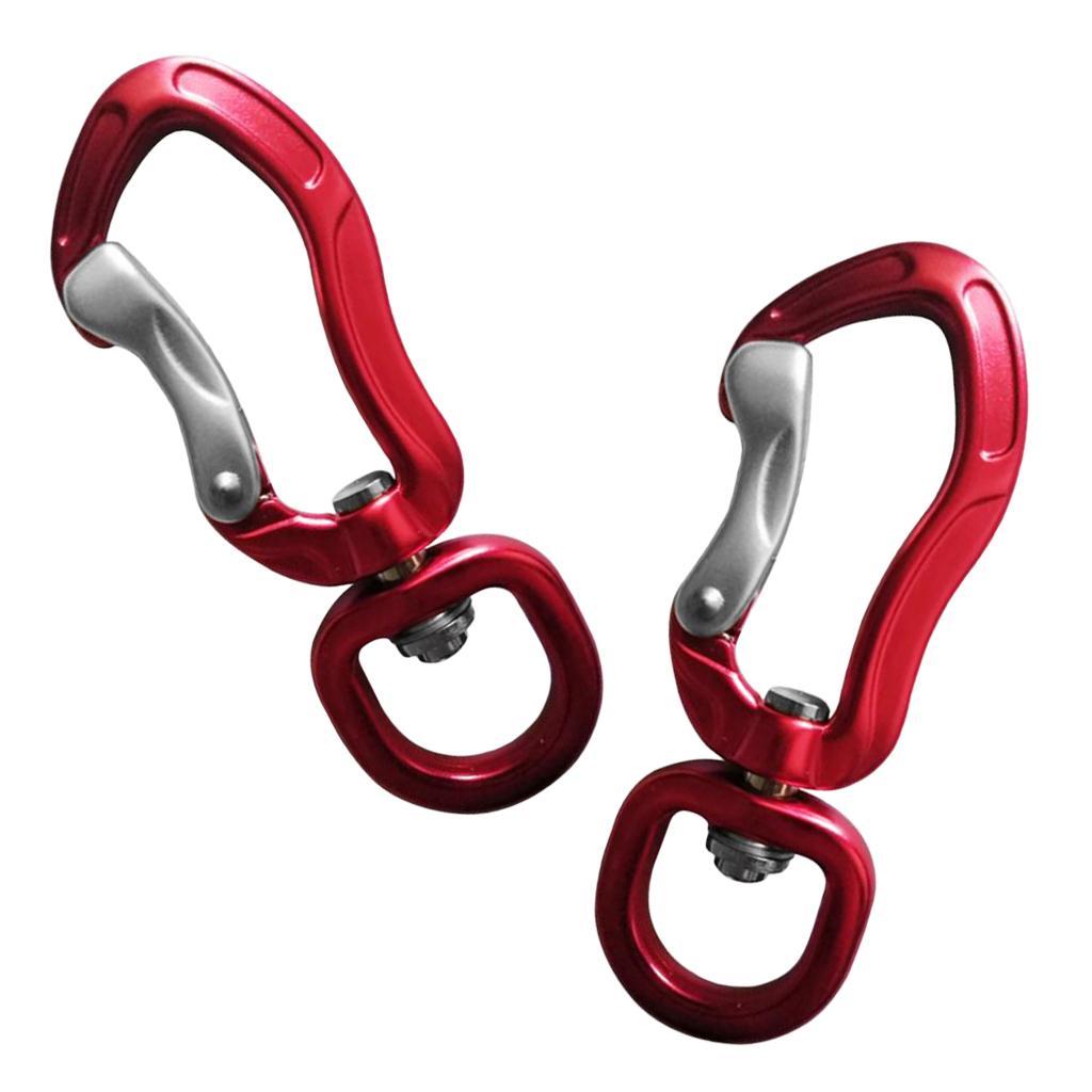 4pcs Aluminum Alloy Swivel Eye Carabiner Clip Hanging Connect Hook Keychain Mountaineering Camping Accessories 76 x 28mm