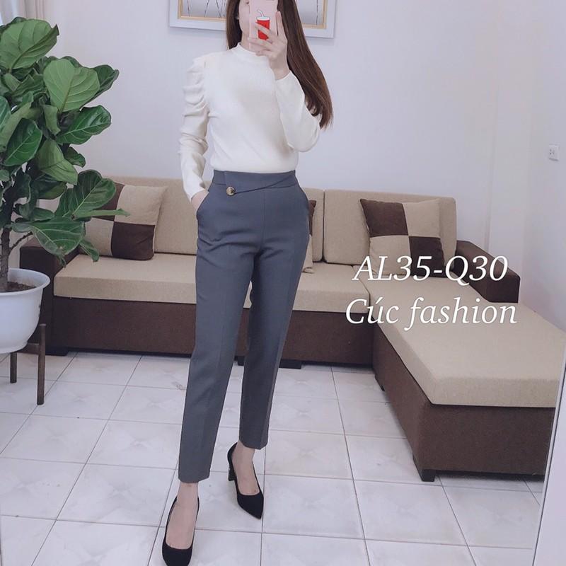 Quần baggy nữ công sở cao cấp Cúc Fashion Q30 Q72 quần bagy móc thoi