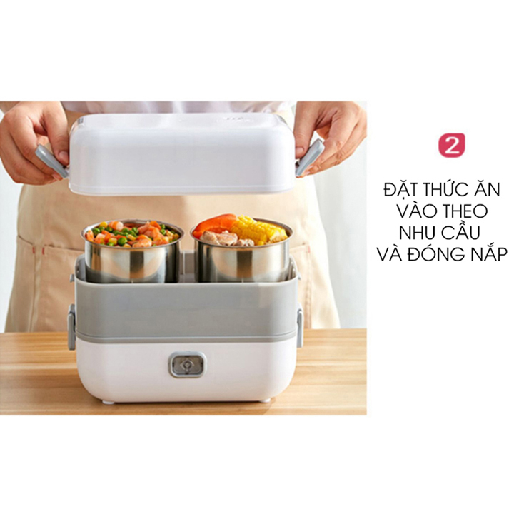 Hộp Cơm Điện Hâm Nóng Và Nấu Chín Thức Ăn siêu tiện dụng