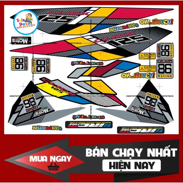 Tem rời Click 125 2017 dán xe đen