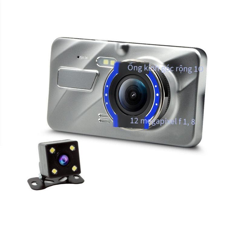 Máy ghi âm lái xe 4 inch thuận lợi nhất Màn hình IPS tầm nhìn ban đêm độ nét cao ống kính kép hợp kim kẽm đảo ngược điểm hình ảnh