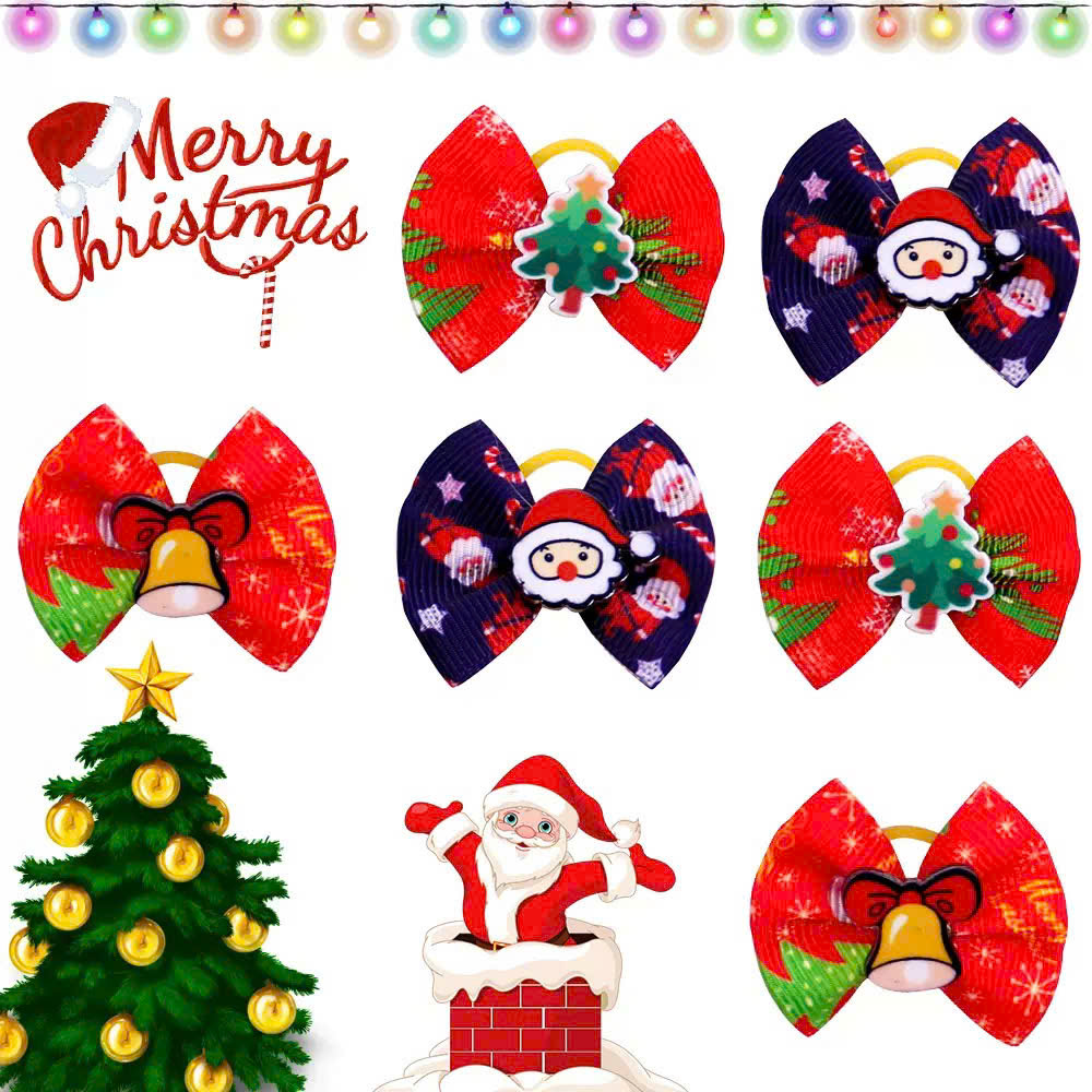 NƠ KẸP TÓC CÀI TÓC BUỘC TÓC GIÁNG SINH NOEL DỄ THƯƠNG MÃ 19 XINH XẮN CHO THÚ CƯNG CHÓ MÈO