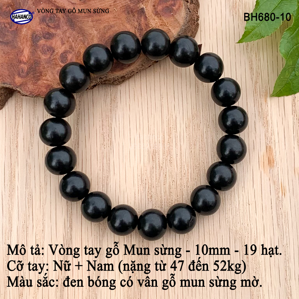 Vòng phong thủy gỗ Mun Sừng đen bóng dành cho người có địa vị, thăng tiến trong công việc