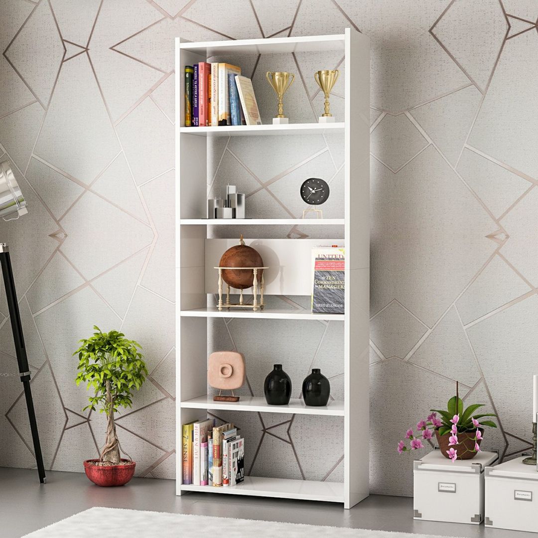 Kệ sách, kệ trang trí gỗ hiện đại SMLIFE Bacelos | Gỗ MDF dày 17mm chống ẩm | D60xR25xC160cm