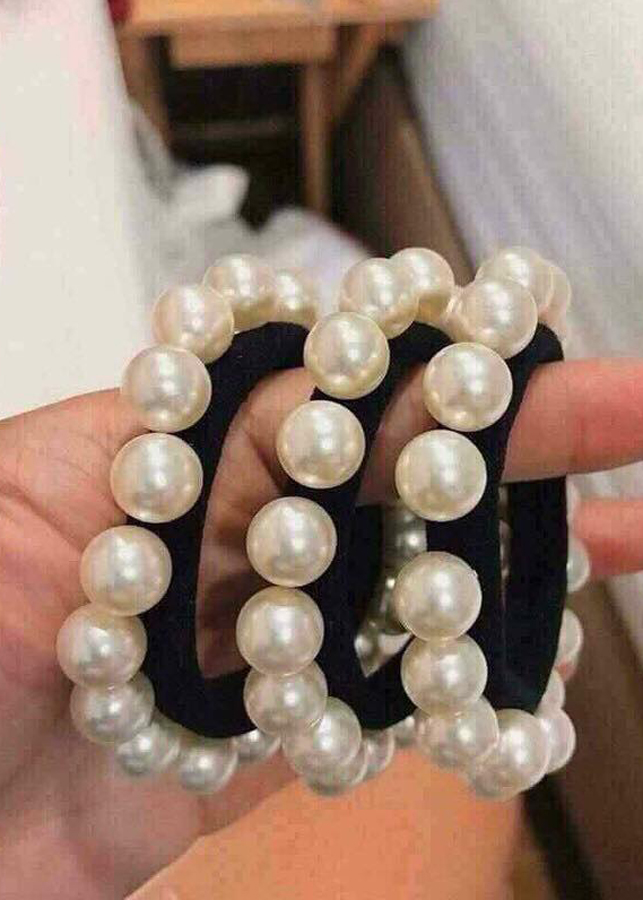 Set 2 Dây Buộc Tóc Ngọc Trai Siêu Xinh - Kiểu Dáng Hàn Quốc