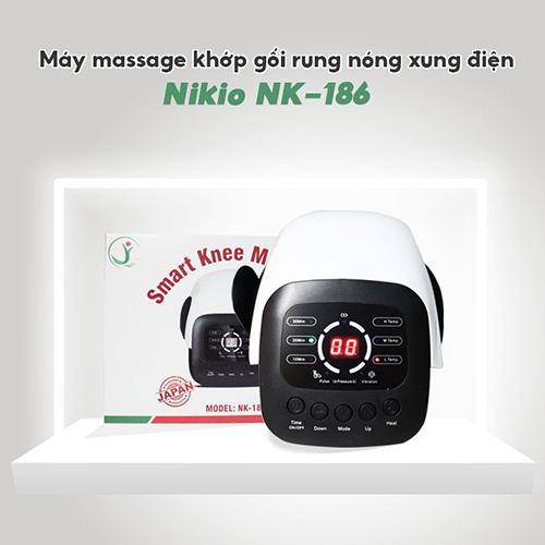 Máy Massage Đầu Gối Nikio NK-1856 - Công Nghệ Rung, Túi Khí Xoa Bóp Nhẹ Nhàng Giúp Khớp Gối Thư Giãn, Giảm Đau Nhức - Kết Hợp Miếng Dán Xung Điện Matxa Giãn Cơ, Giảm Đau Nhức Toàn Thân - Dòng Pin Sạc