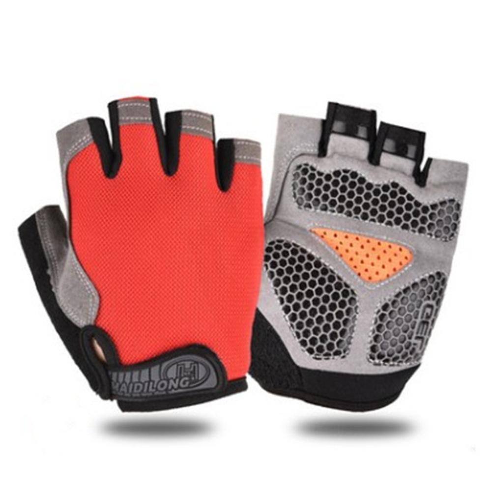 Xe đạp mới một nửa ngón tay găng tay đạp xe trượt gel gel xe đạp găng tay xe đạp găng tay xe đạp mtb găng tay xe đạp trên đường Color: Grey XL