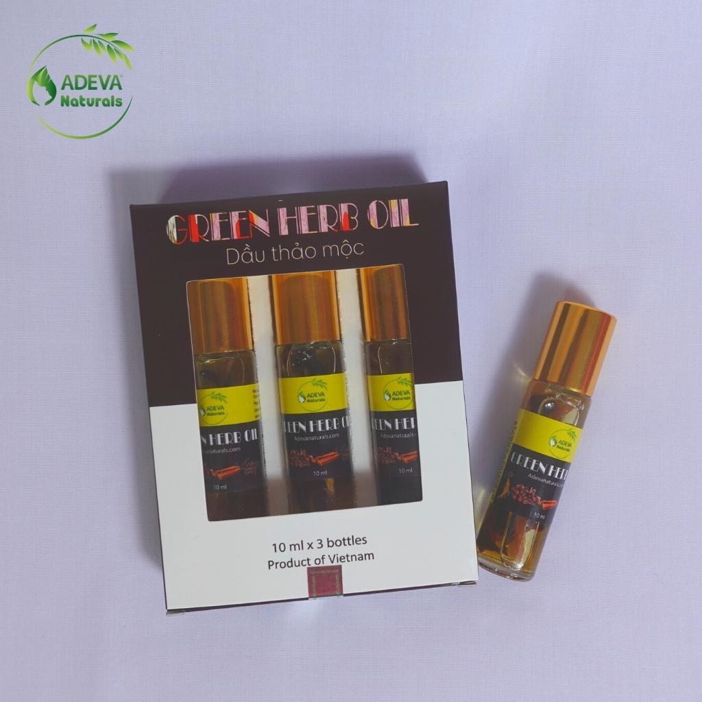 Dầu Nóng Thảo Mộc Adeva Naturals Green Herb Oil 10ml Làm Dịu Các Vết Côn Trùng Cắn