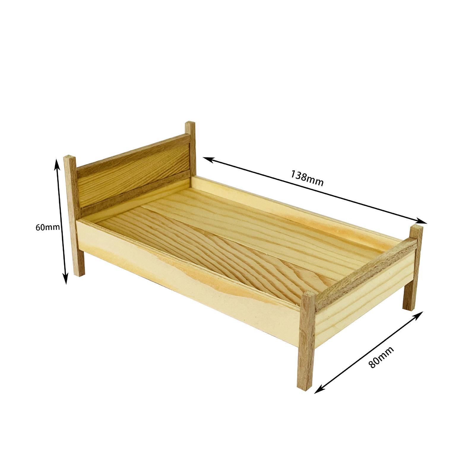 1:12 Scale Dollhouse Mini Bed Dollhouse Decoration Accessories Miniature Bed Dollhouse Miniature Bed
