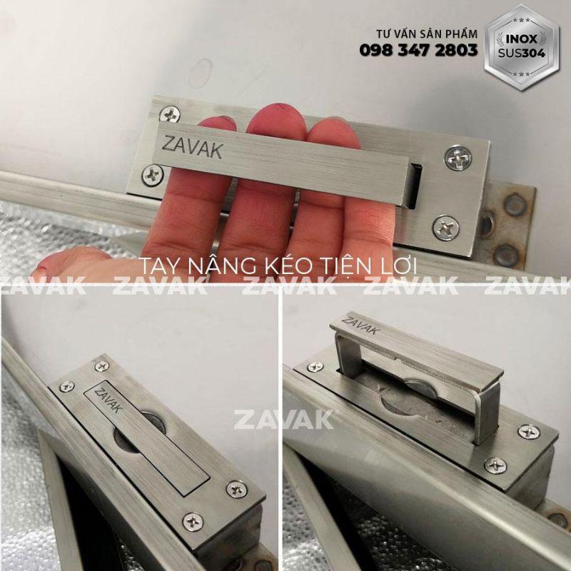 Nắp bể nước ngầm trong nhà Zavak MH-I60. chất liệu inox 304 chống gỉ, nắp lát gạch âm sàn kt 60x60cm