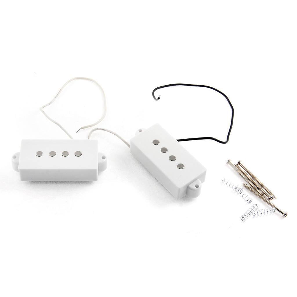 2PCS P Bass Pickup Humbucker Pickup for 4 String P Bass Replacement White