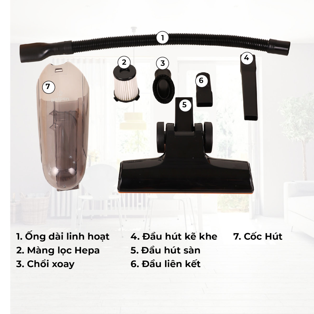 Máy hút bụi cầm tay đa năng cao cấp Kalpen V1/ V2 công suất 1000W, chuẩn Đức - Hàng chính hãng