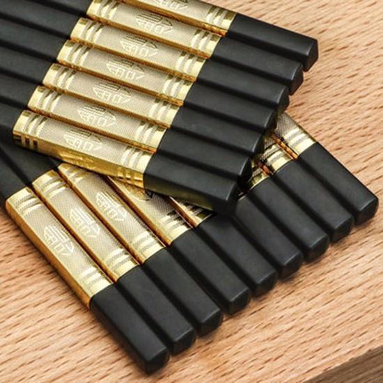 Bộ 10 đôi đũa mạ vàng cao cấp, chống mốc, an toàn sức khỏe