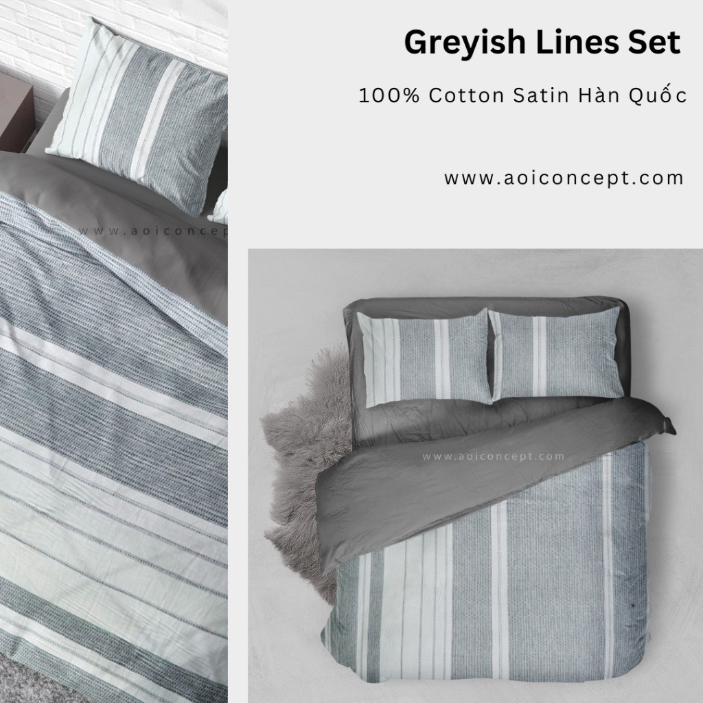 Bộ Chăn Ga Gối 5 Món Cotton Satin Size 1m8 x 2m Nhiều Hoa văn À Ơi Concept cao cấp Hàn Quốc