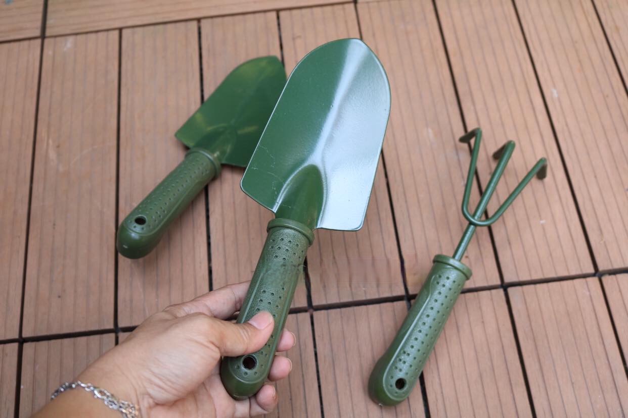 Bộ Xẻng Làm Vườn 3 Món - Màu quân đội