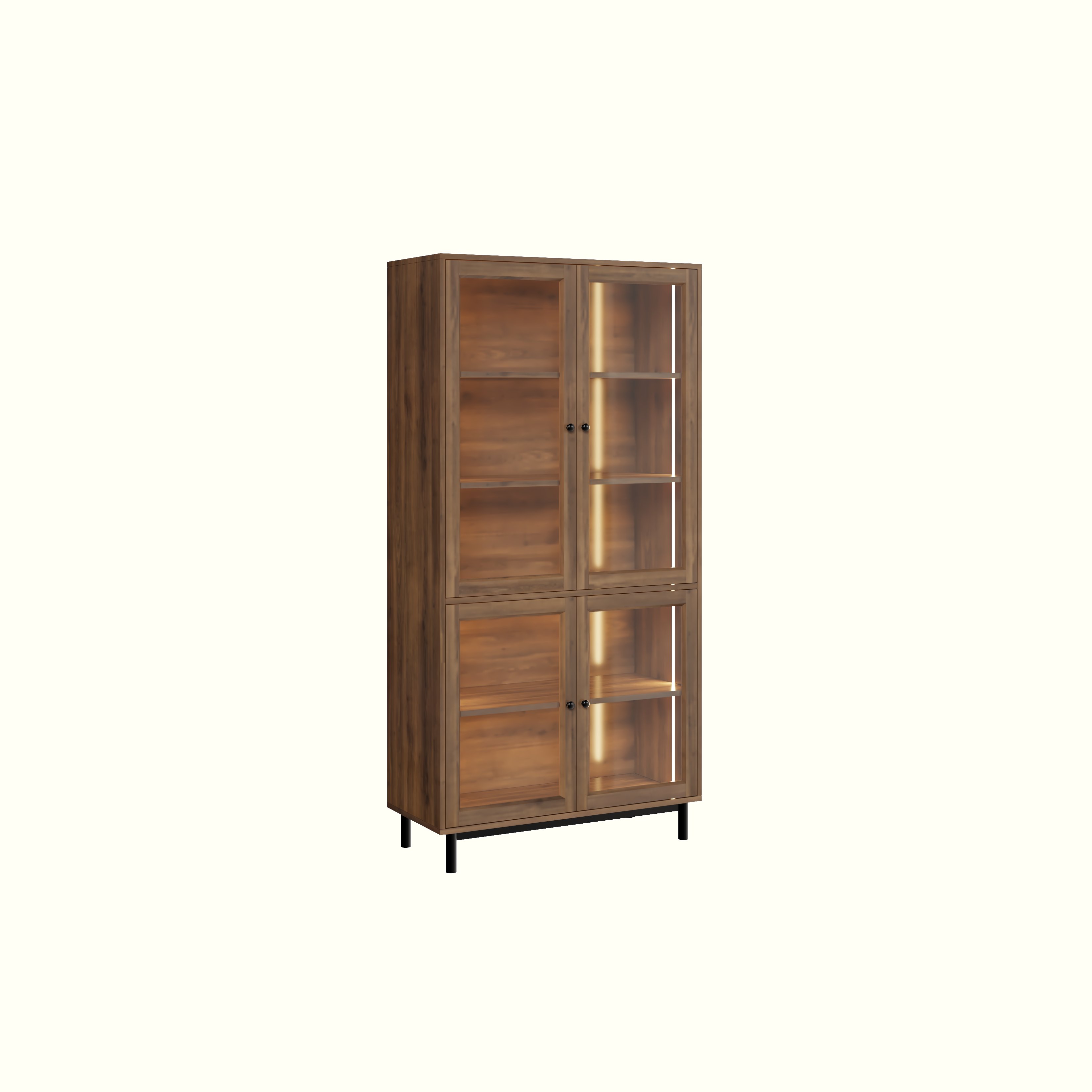 [Happy Home Furniture] CATY , Kệ sách 5 tầng cửa kính - chân sắt ,  90cm x 39cm x 180cm (DxRxC), KSA_020