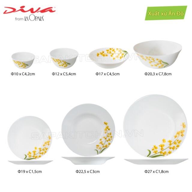 Bát đĩa lẻ Diva Ivory Y.G (La Opala)