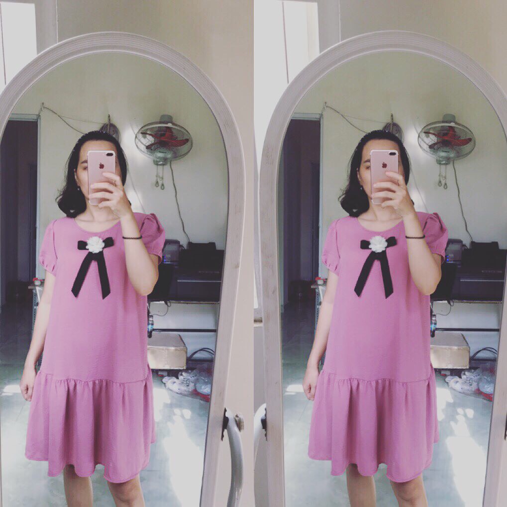 Đầm suông kết hoa đuôi cá