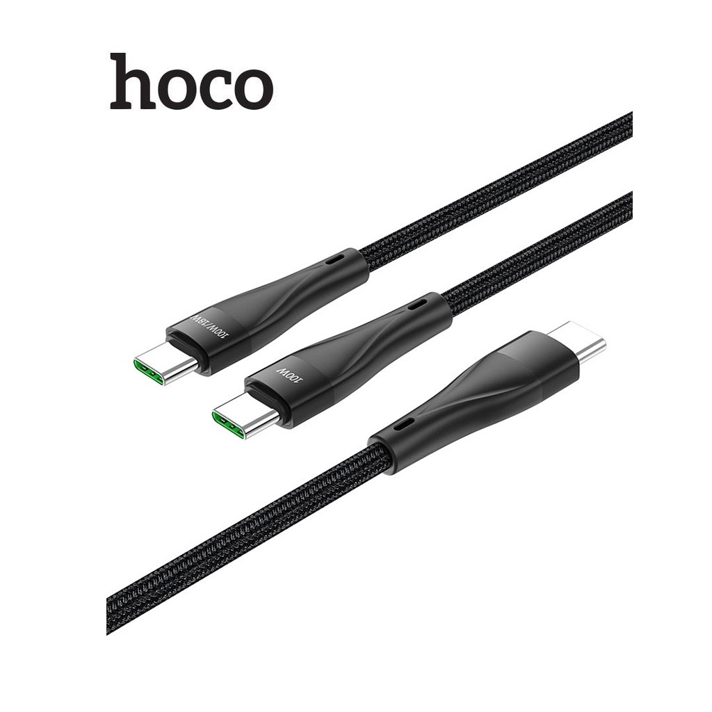 Cáp Sạc Nhanh Dành Cho Hoco. U102 100W Super Type-C To Type-C + Type-C Dài 1.5m Dây Dù Siêu Bền Hàng Chính Hãng