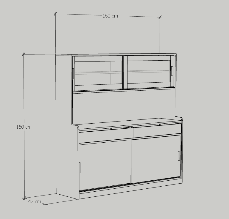 [Happy Home Furniture] LUCA, Kệ lưu trữ nhà bếp, 160cm x 42cm x 160cm ( DxRxC), TCL_013