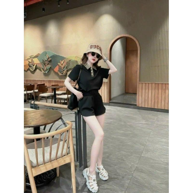 Sét đồ bộ đùi sort nữ bigsize mẫu mới cao cấp, sét bộ đi chơi cổ bẻ xinh xắn, bộ đồ thể thao mặc nhà bao chất