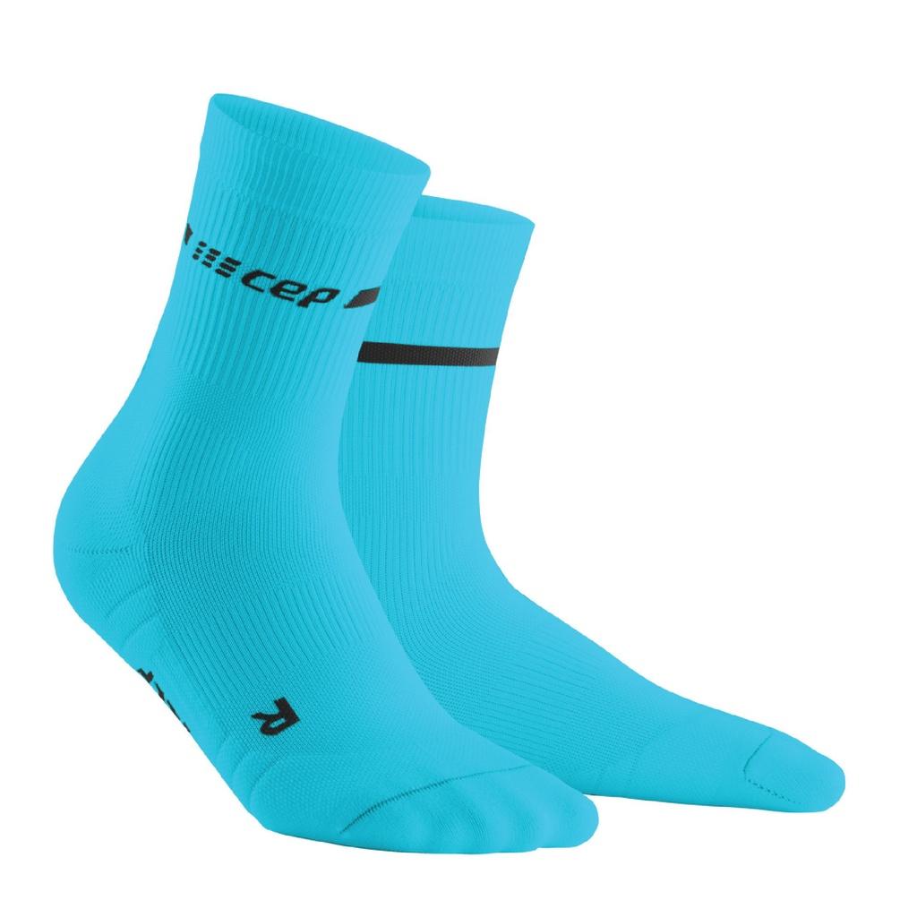 Tất Chạy Bộ Nữ CEP Neon Mid-Cut Socks Neon Blue/Xanh Dương Neon