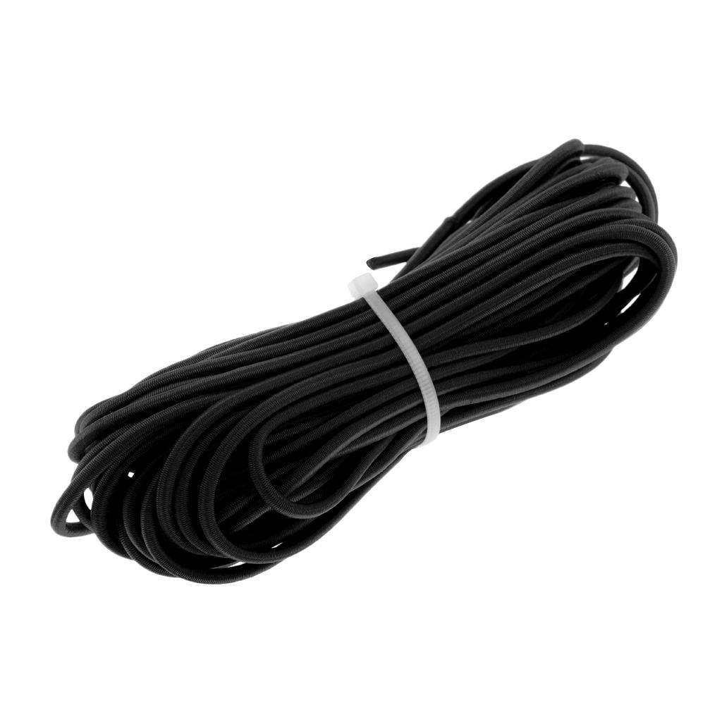 3mm Elastic Round Bungee Rope Shock Cord Tie Down Boats Trailers 10m Black