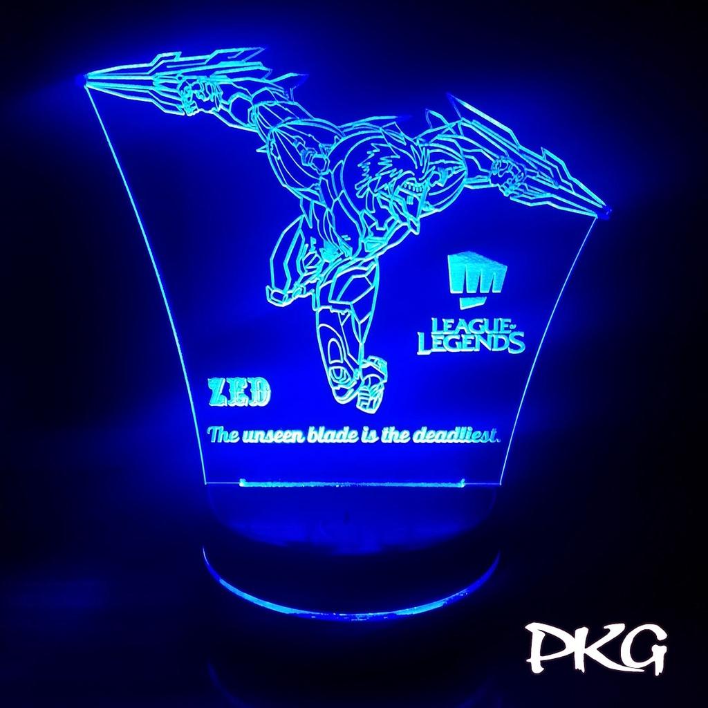 Đèn Ngủ Led 3D tướng ZED SIÊU PHẨM HÀNG HIỆU LMHT nháy sáng 16 màu cảm ứng điều khiển từ xa