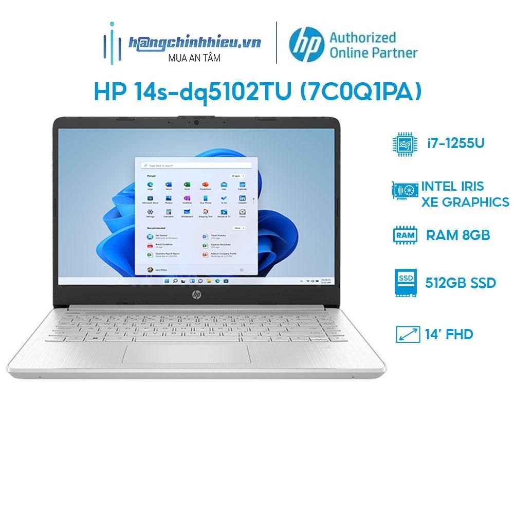 Laptop HP 14s-dq5102TU 7C0Q1PA (i7-1255U | 8GB | 512GB | Intel Iris Xe Graphics | 14' FHD | Win 11) Hàng chính hãng