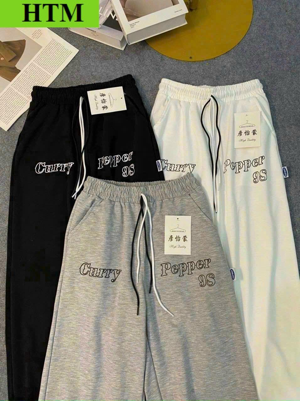 [HOT TREND] Quần LoggerL Ống Rộng Có Kèm Dây Rút In chữ Chất Nỉ Dày Dặn Bao Đẹp Hot Trend HTM FASHION - Xám