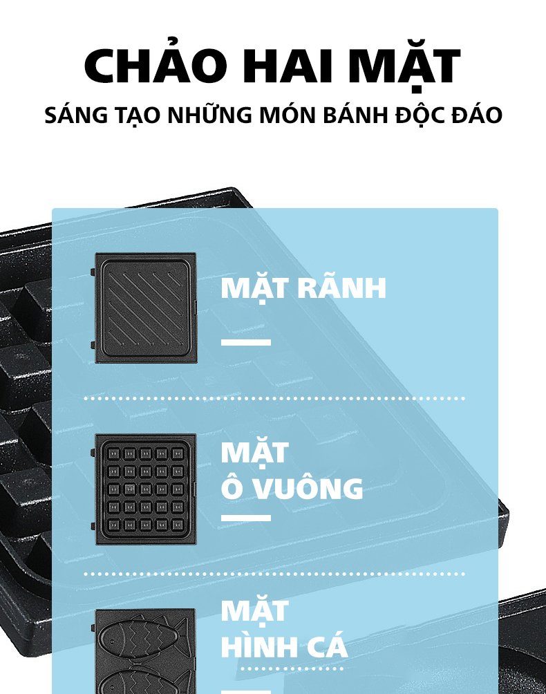 Máy làm đồ ăn sáng 3 trong 1 tiện lợi