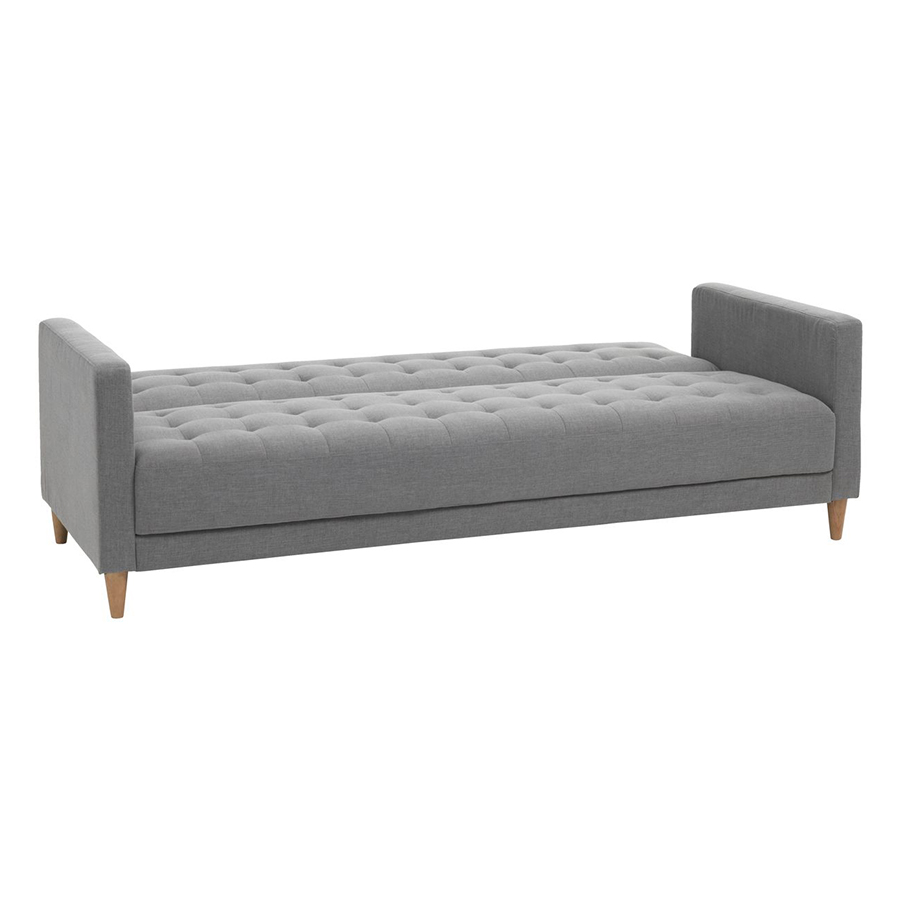 Sofa Giường Sagunto Vải Polyester Chân Gỗ Cao Su Plus JYSK (209 x 83 cm) - Xám