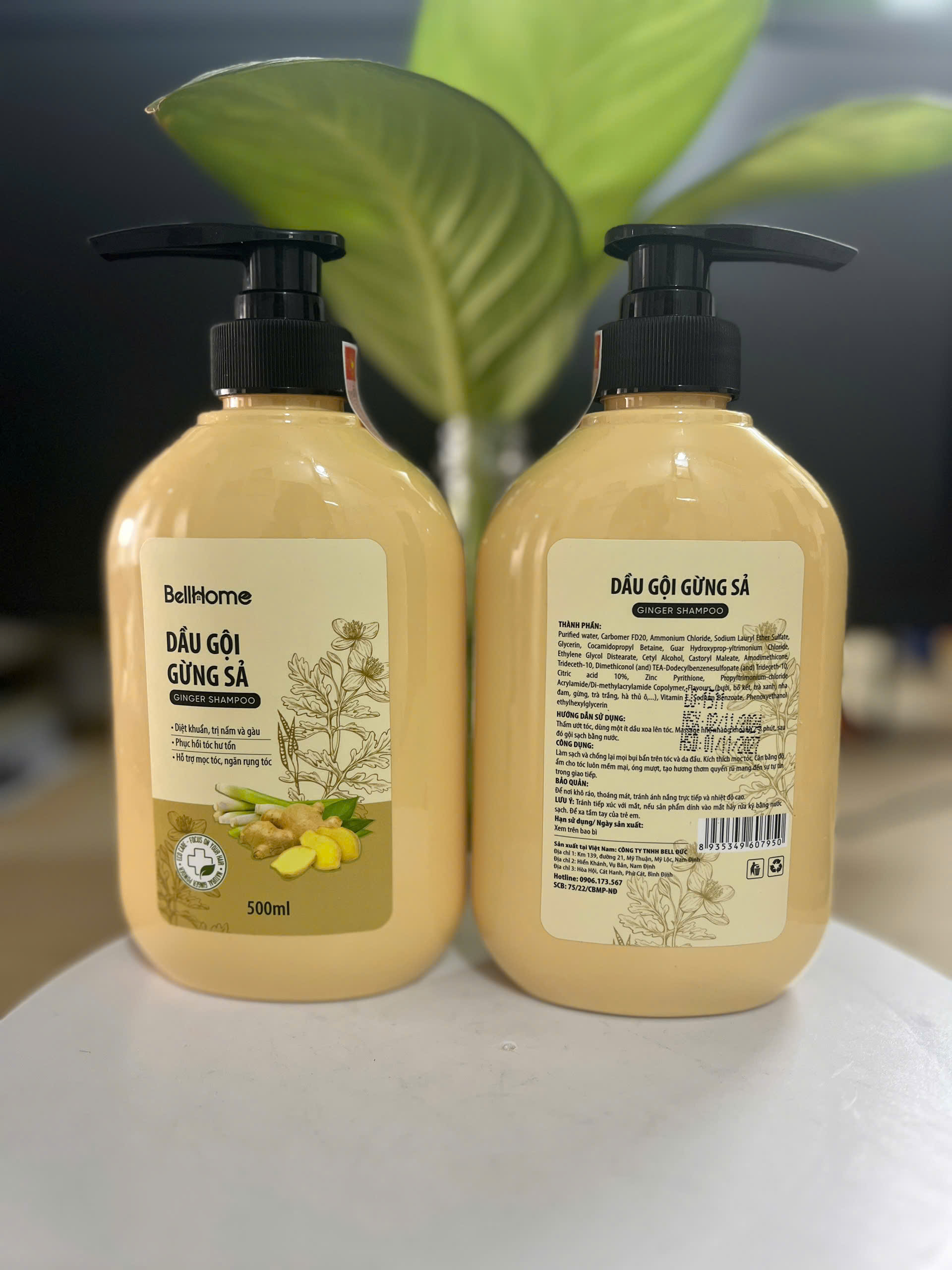 Dầu Gội Gừng  Công nghệ sinh học Kích Mọc Tóc Bell Home 500ml