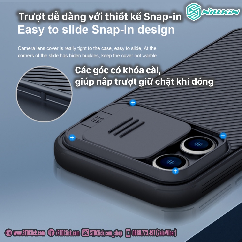 ỐP LƯNG DÀNH CHO ĐIỆN THOẠI IPHONE 14 PRO MAX NILLKIN CAMSHIELD PRO NILLKIN