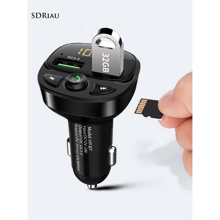 Tẩu sạc xe hơi thông minh USB kép kết nối Bluetooth 5.0 cho SUV MP3 Radio