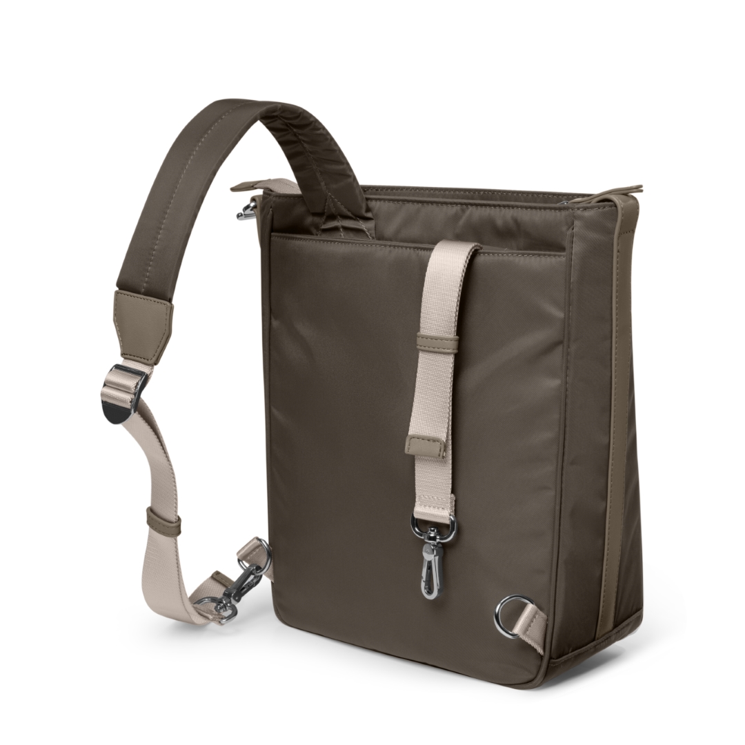 TÚI ĐEO KIÊM BALO DÀNH CHO ULTRABOOK 11"/13"/14" TOMTOC SLASH SLING BAG TAUPE - Hàng Chính Hãng