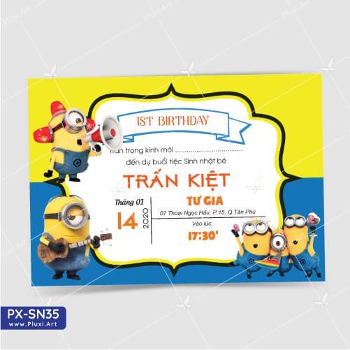 Thiệp thôi nôi – sinh nhật theo yêu cầu Pluxi