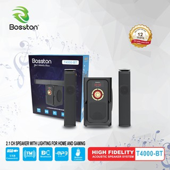 Loa vi tính Gaming Bosston bluetooth 2.1 T4000-BT - Hàng Chính Hãng