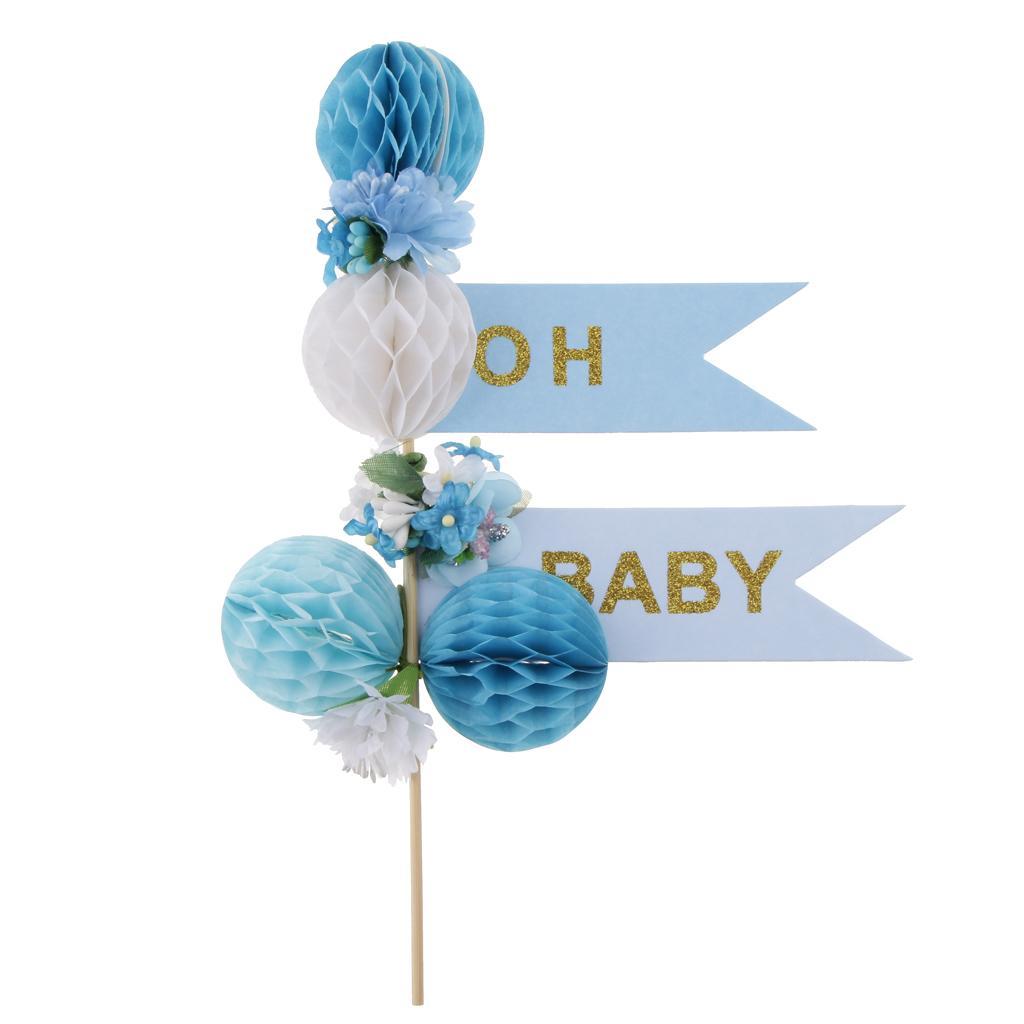 Baby Shower Paper Honeycomb Cake Topper for Kids Party Cake Decoration