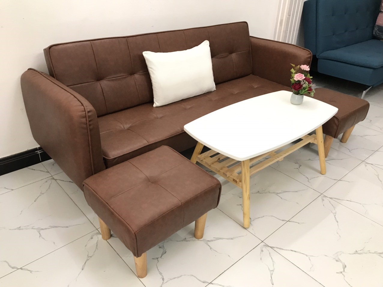 Bộ ghế sofa giường sofa bed tay vịn phòng khách sopha sivali11 salon