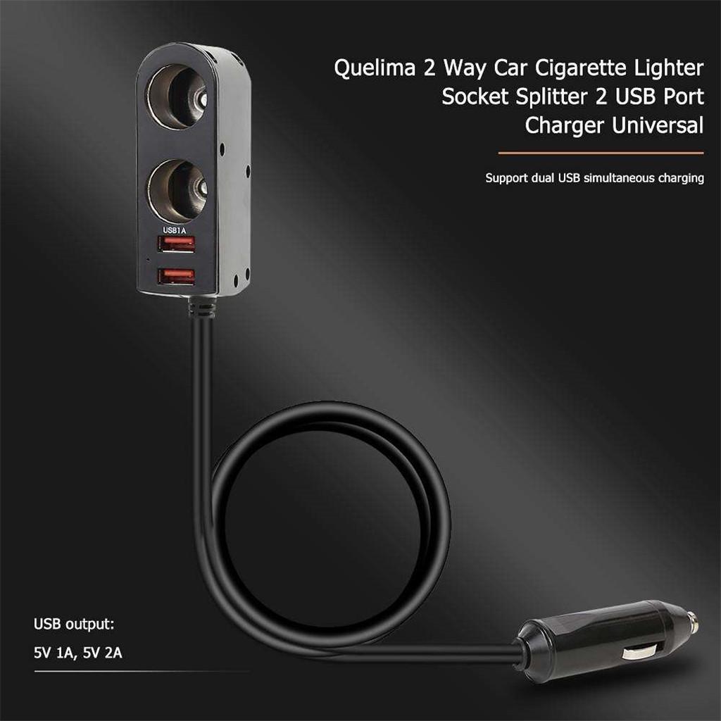 Car Charger 12V Quick Charge Dual USB Port Lighter Adapter