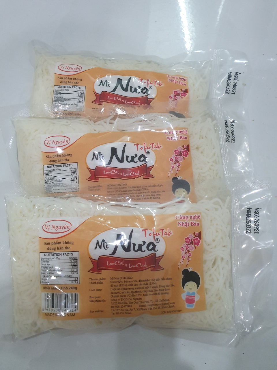 Combo 3 Gói Mì Nưa 2 Gói Bún Nưa Vị Nguyên 240Gram