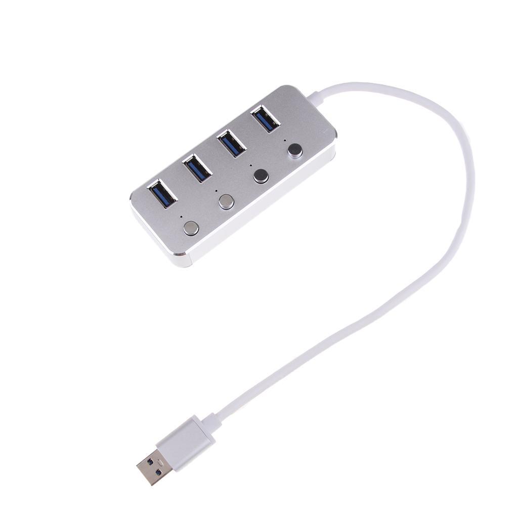 4 Ports USB 3.0 Hub Expansion Splitter Box with ON/OFF Switch