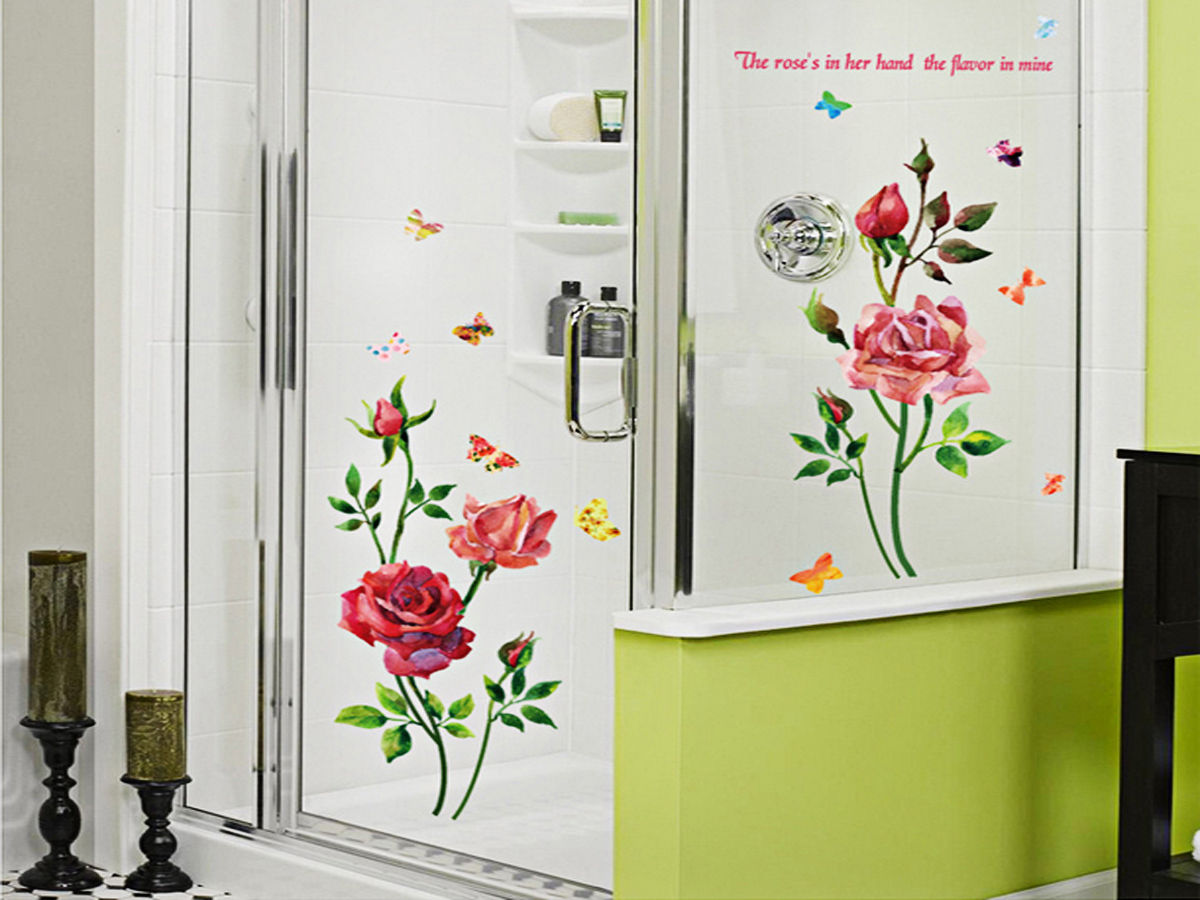Decal dán tường hoa hồng dây sk9218